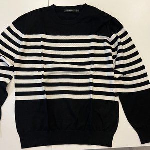 Bugatchi Black & White Stripes